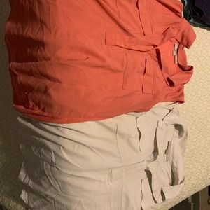 2 Loft blouses. Peachy coral and cream